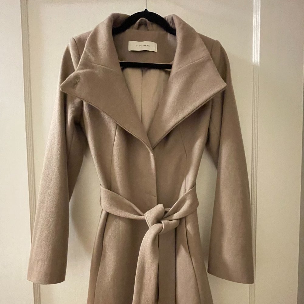 T Tahari Belted Wool Coat